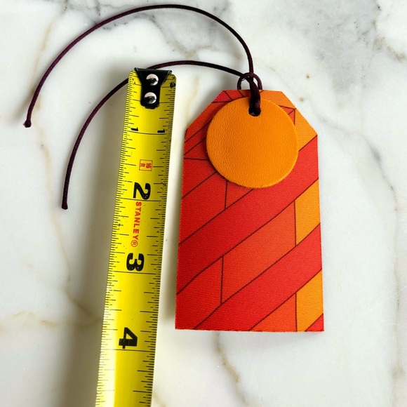 HERMES PETIT H BAG LUGGAGE SILK SCARF TWILL LEATHER DOUBLE SIDED CHARM BRAND NEW - Picture 4 of 5